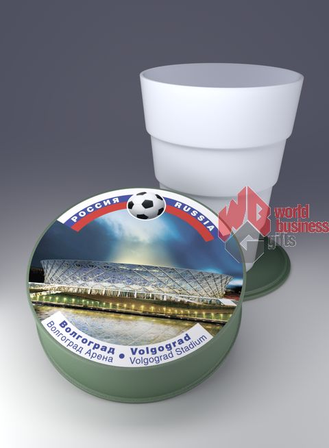 Складные стаканчики со стадионами России