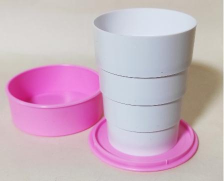 Пластиковый складной стаканчик розовый 150 мл. (производство)
