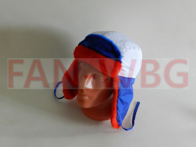 Шапка ушанка мягкая в цвете Российского флага
