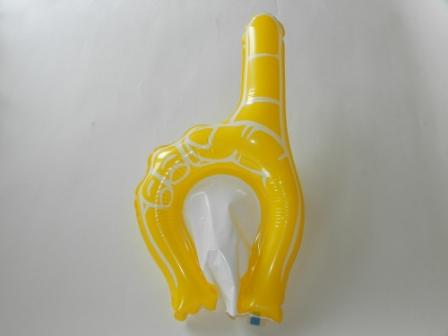 Надувная ладонь - надувная рука желтая, Спортивная атрибутика со склада